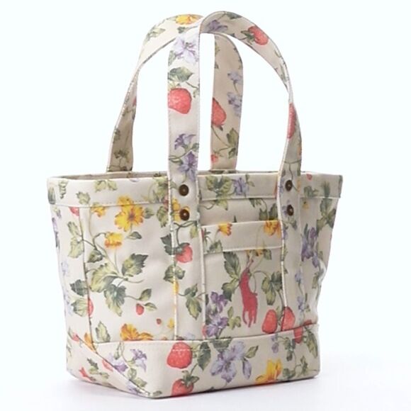 NWT Polo RALPH LAUREN Floral Big Pony Canvas Mini Tote new with tag - Picture 6 of 10